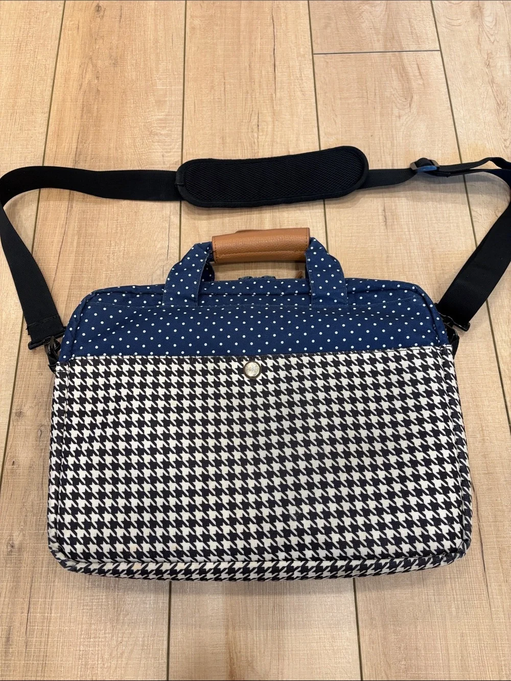 Herschel Supply Company Navy & Black Houndstooth Laptop Messenger Bag